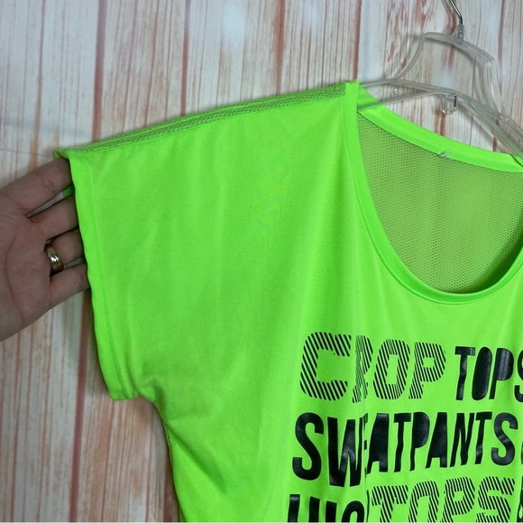 Zumba High Tops and Hip Hop Neon Green Tulip Top (L) - Picture 4 of 6